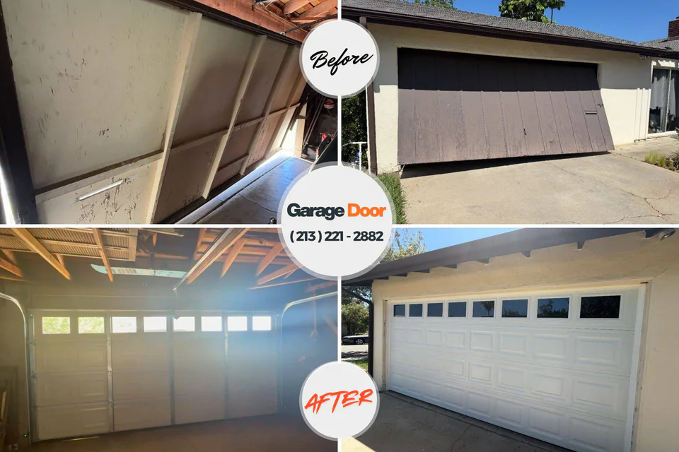 Before and after: garage door repair Red Bank, NJ